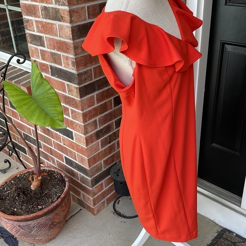 Calvin Klein‎ Sleeveless Orange / Tangerine Dress - Picture 3 of 10